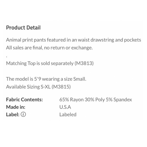 ANIMAL PRINTED LOUNGEWEAR SET NWT - Picture 11 of 11